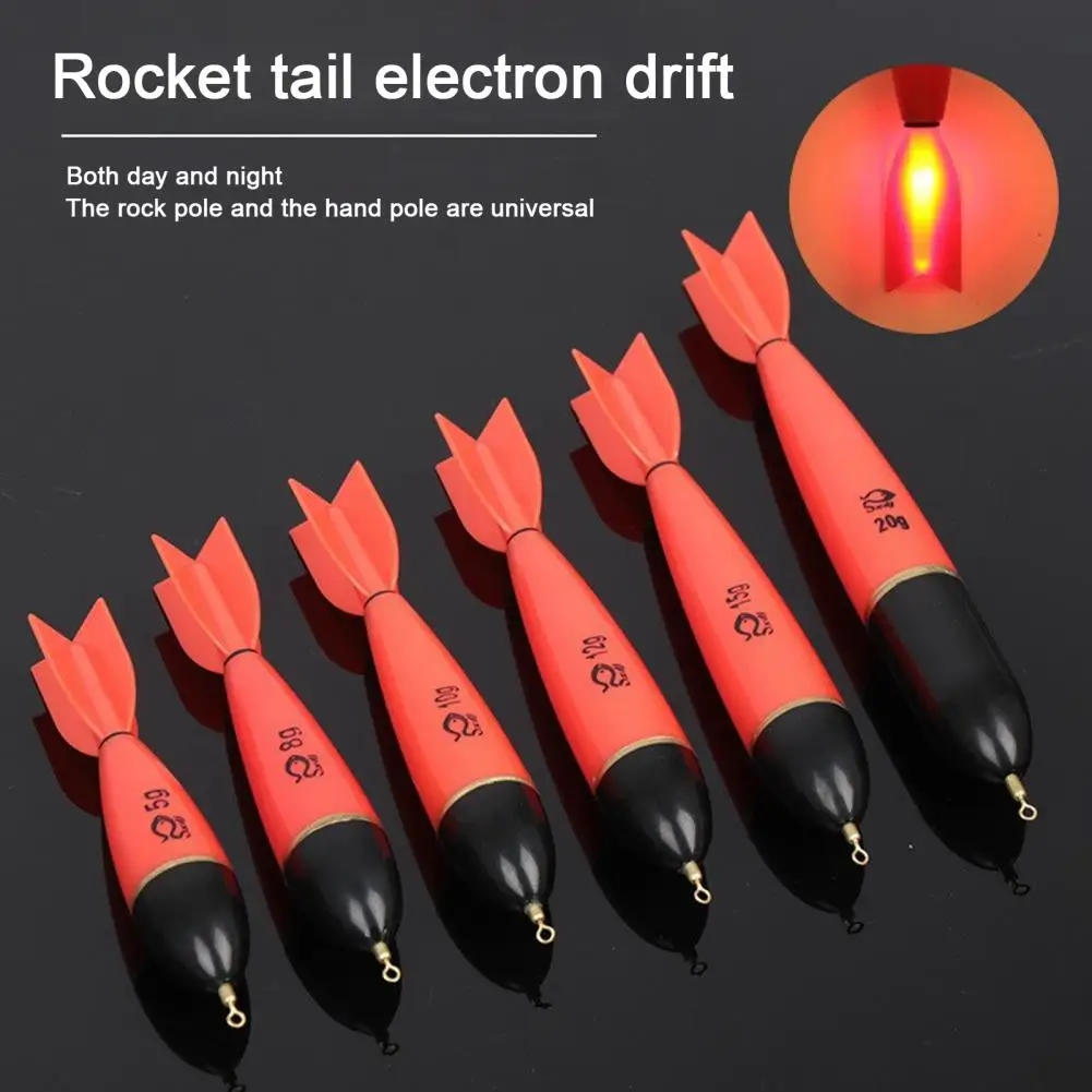 LED Luminous Rocket Fishing Float High Sensitivity ABS Fish Float Electric Float Long Casting Slip Bobber Fishing Accessories