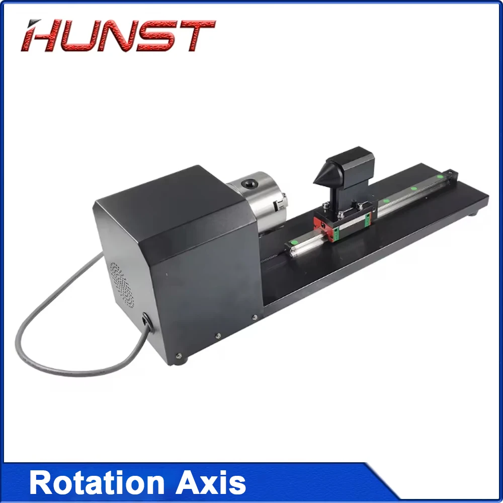 HUNST Rotary Engraving Attachment Type B Rotary Shaft with Chuck Stepper Motor for Laser Engraving and Cutting Machines