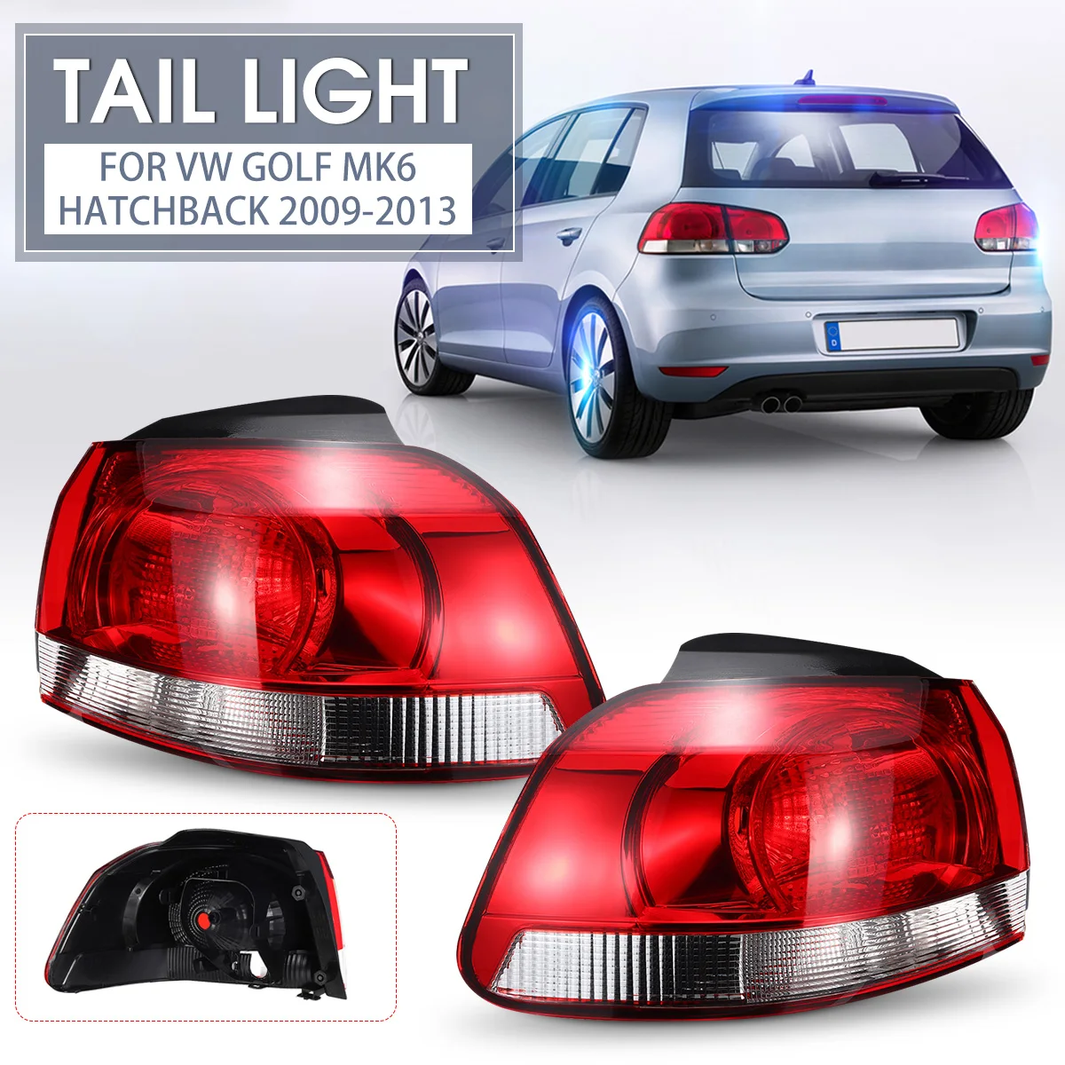 

1 шт. автомобильный внешний задний фонарь для VW Golf Mk6 Golf 6 Hatchback 2009-2013, задние фонари заднего хода, боковой фонарь без лампочек