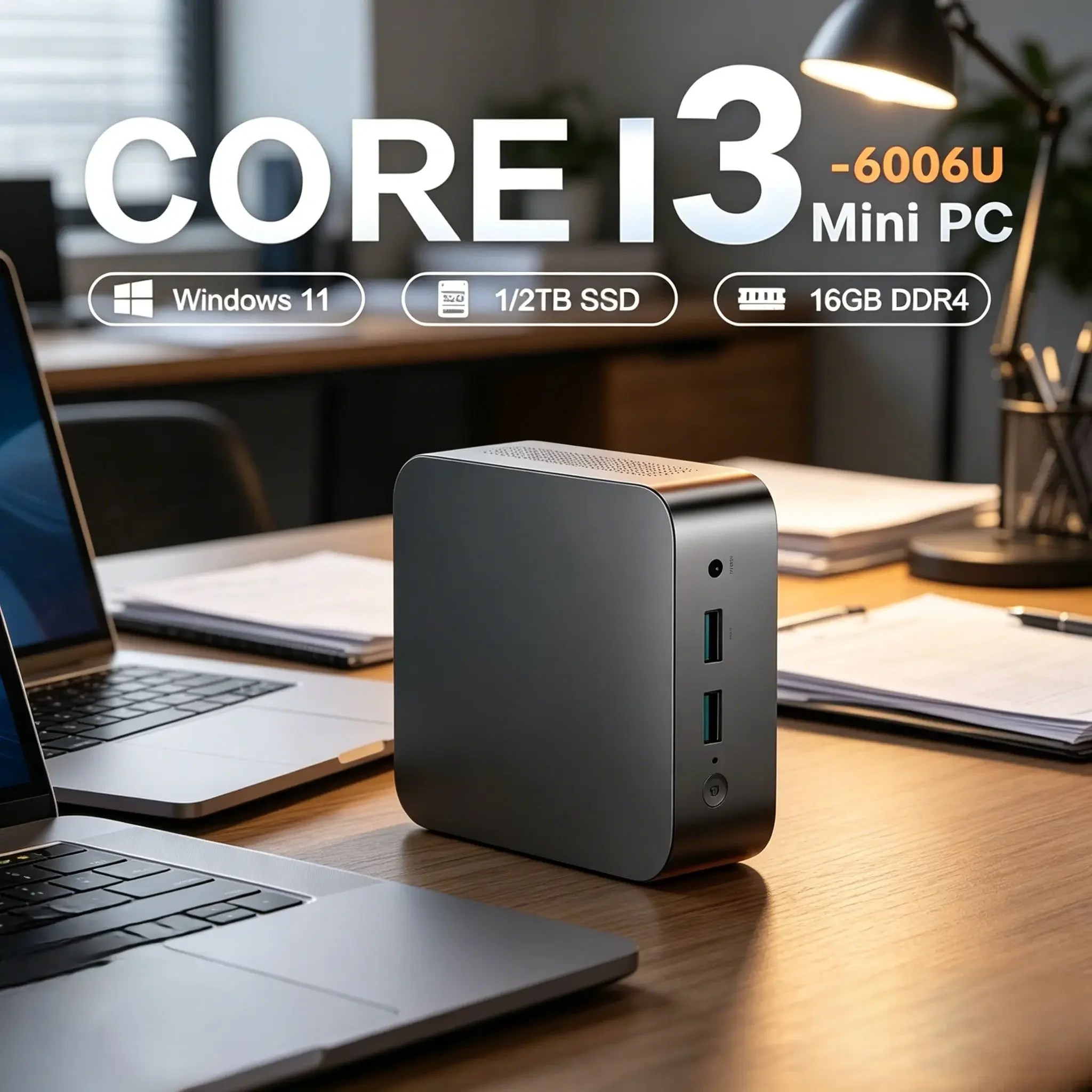 

Mini PC Core Windows 11 Pro | Intel Core I3‑6006U, 32GB RAM, 1TB/2TB SSD, WiFi 6, BT5.2, 4K HD Output, Compact Desktop