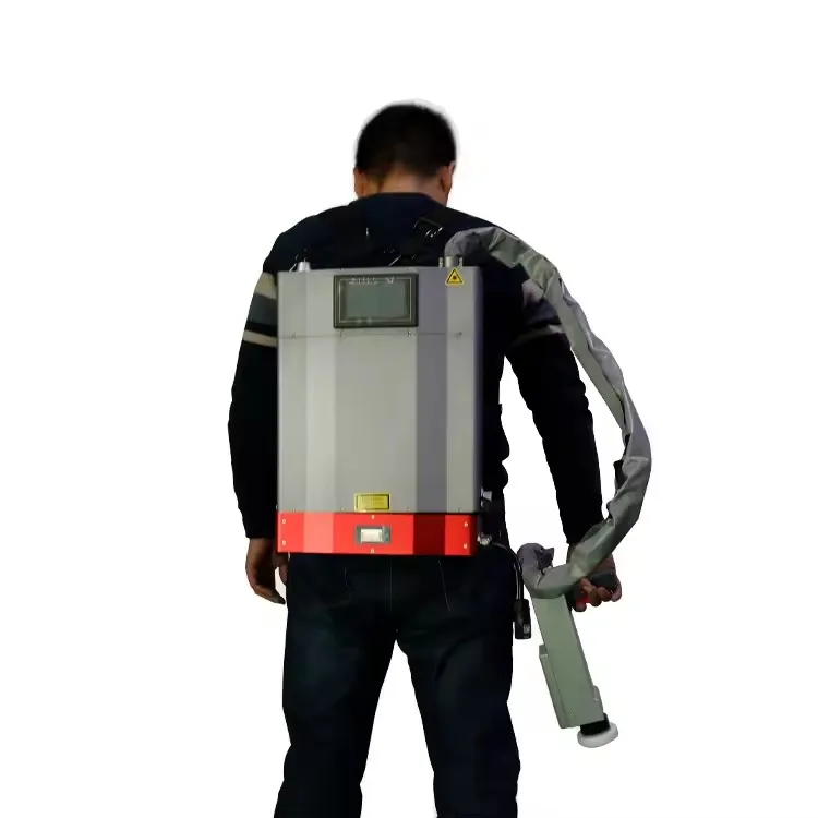 Supercnc 100w mochila portátil graffiti panint limpeza de madeira máquina de limpeza a laser remoção de ferrugem