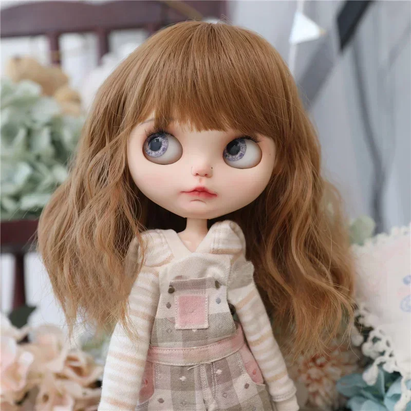 Wig boneka BJD cocok untuk QBABY AMYDOLL Blythe ukuran Aksesori boneka rambut lurus suhu rambut sutra gulungan mie instan