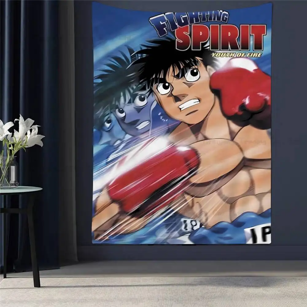 

Fighting Spirit Hajime Anime Tapestry Hanging Tarot Hippie Wall Rugs Dorm Wall Hanging Sheets