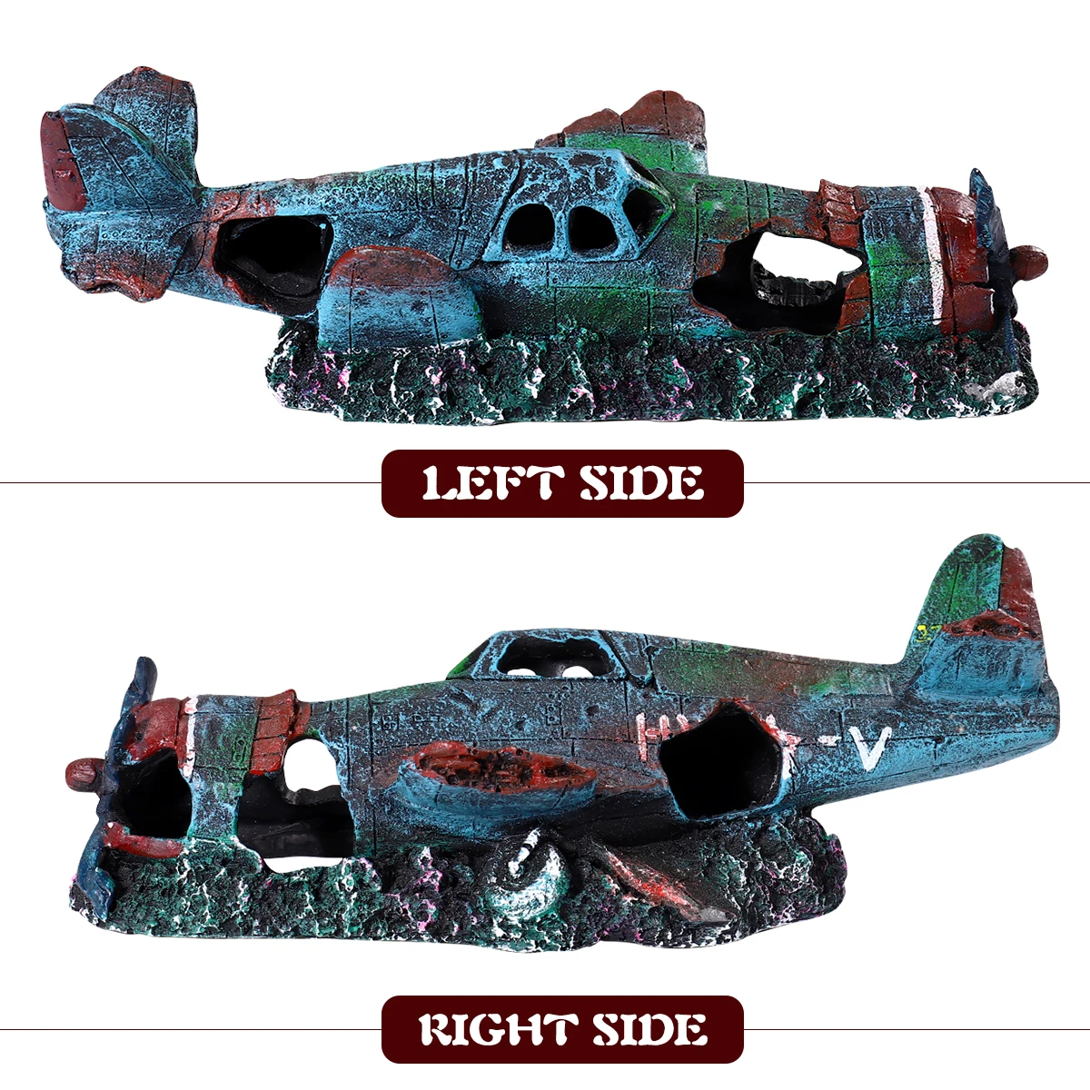 

Aircraft Wreckage Decoration for Aquarium Fish Tank Unique Design Long Lasting Safe Material Enhance Appeal Providing Hiding
