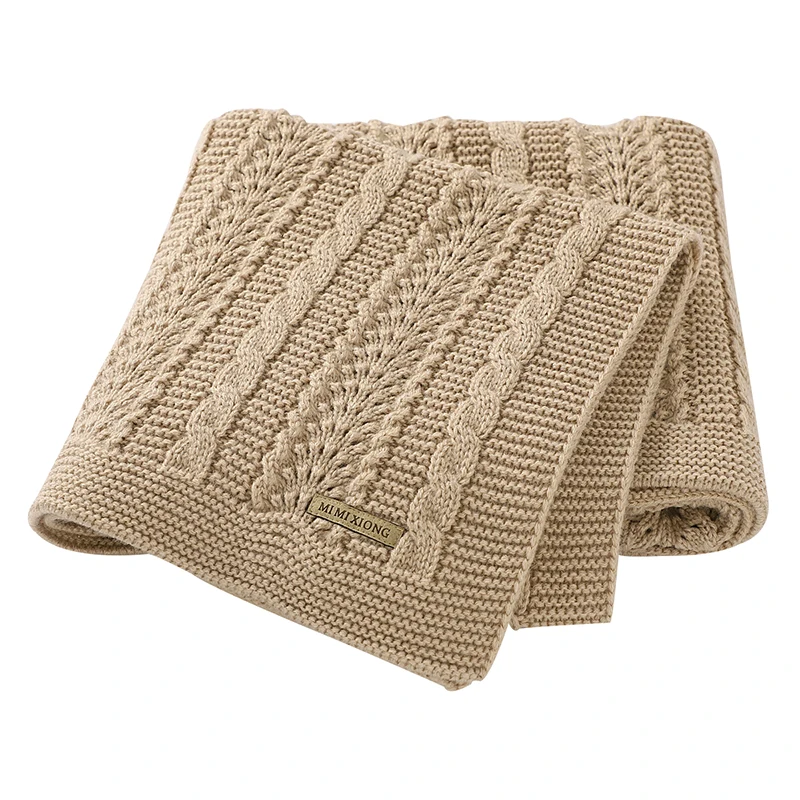 

Super Soft 100*80cm Solid Newborn Bebes Stroller Bedding Basket Blanket Baby Blankets Swaddle Wrap Children Knitted Quilts Cover