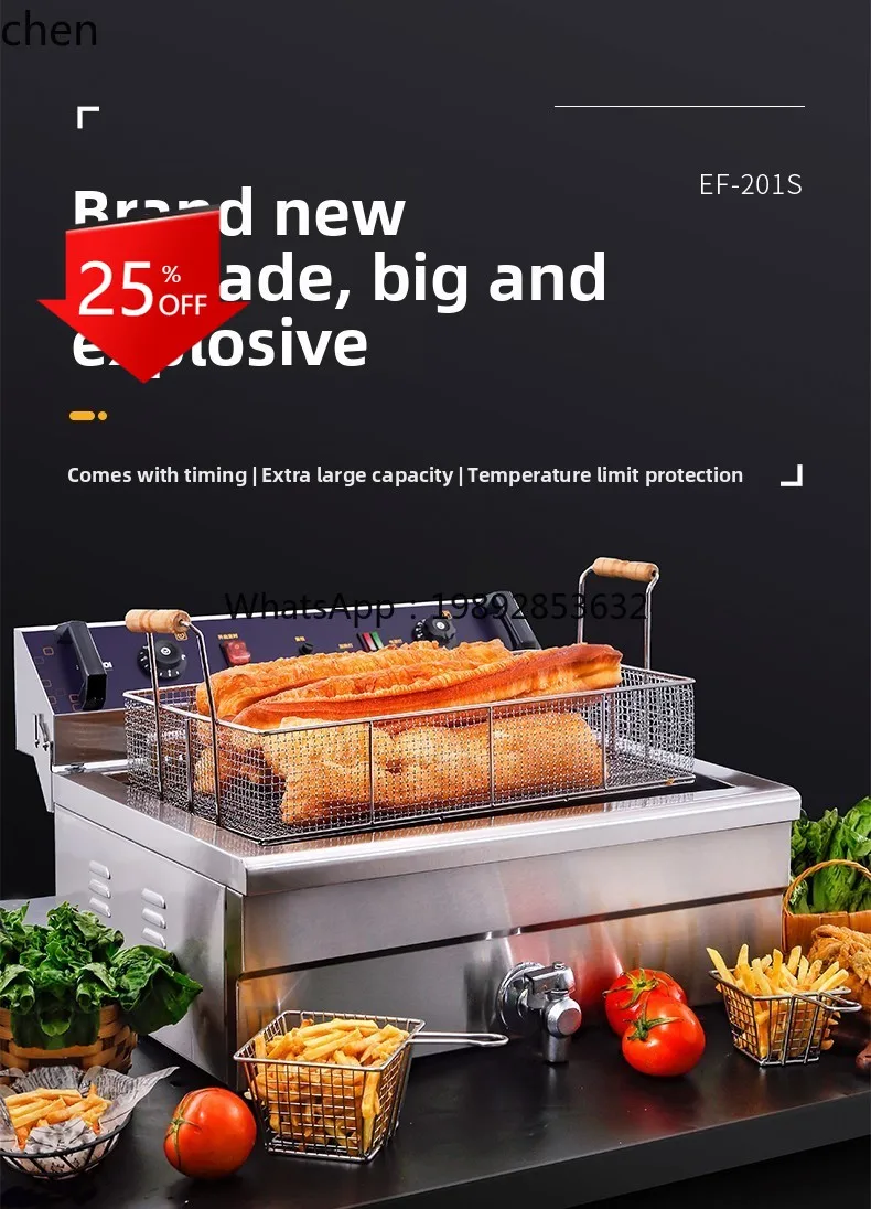 

Electric Fryer Single Cylinder French Fries Fritters Machine Electric Fryer Thickened
