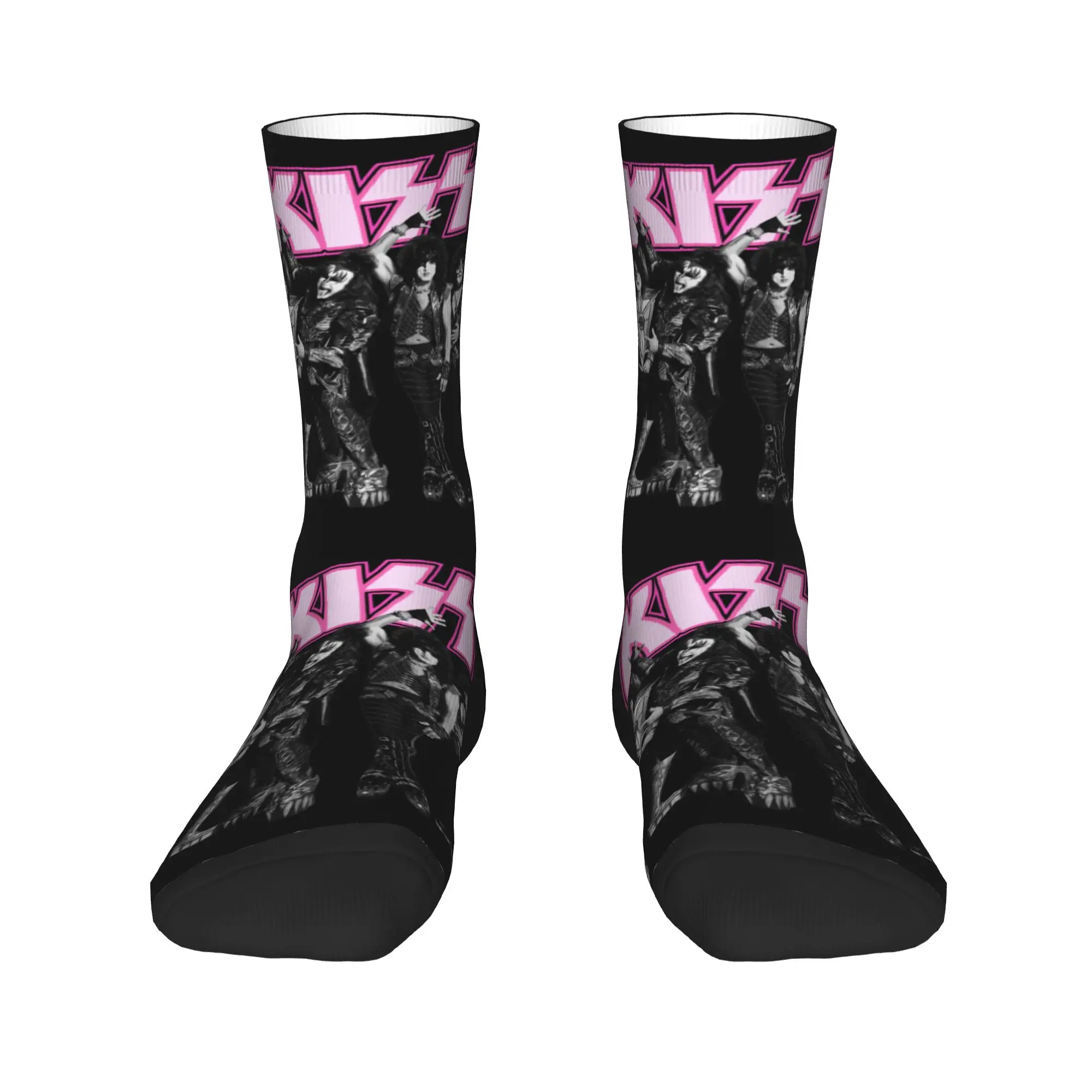 

Heavy Metal Music Kiss Rock Band Mens Crew Socks Unisex Funny Breathbale Warm Dress Socks