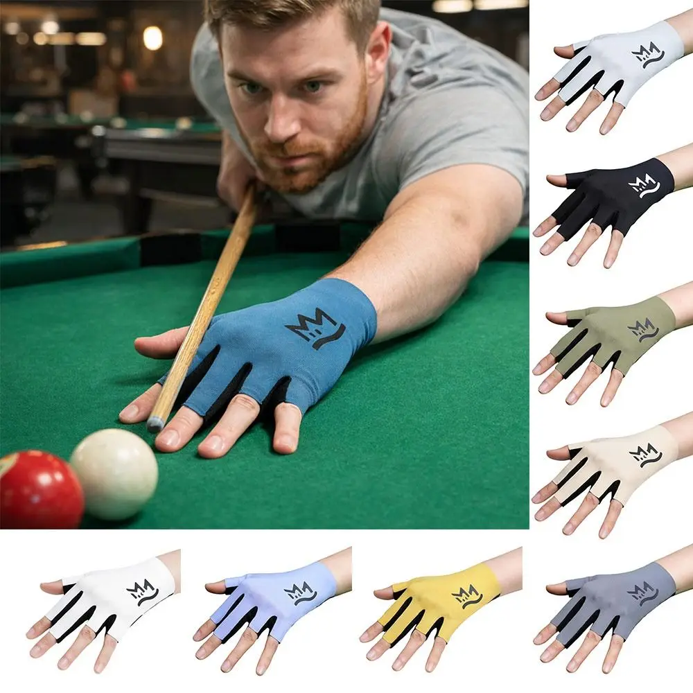 

Elastic Ice Silk Billiards Gloves Fingers Show Anti-slip Snooker Cue Sport Glove Wear-resistant Breathable Pool Glove