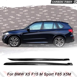 Car Side Skirts Extension Bumper Aprons for BMW X5 F15 M Sport F85 X5M SUV 2014 - 2018 Carbon Fiber Not Fit Standard Version