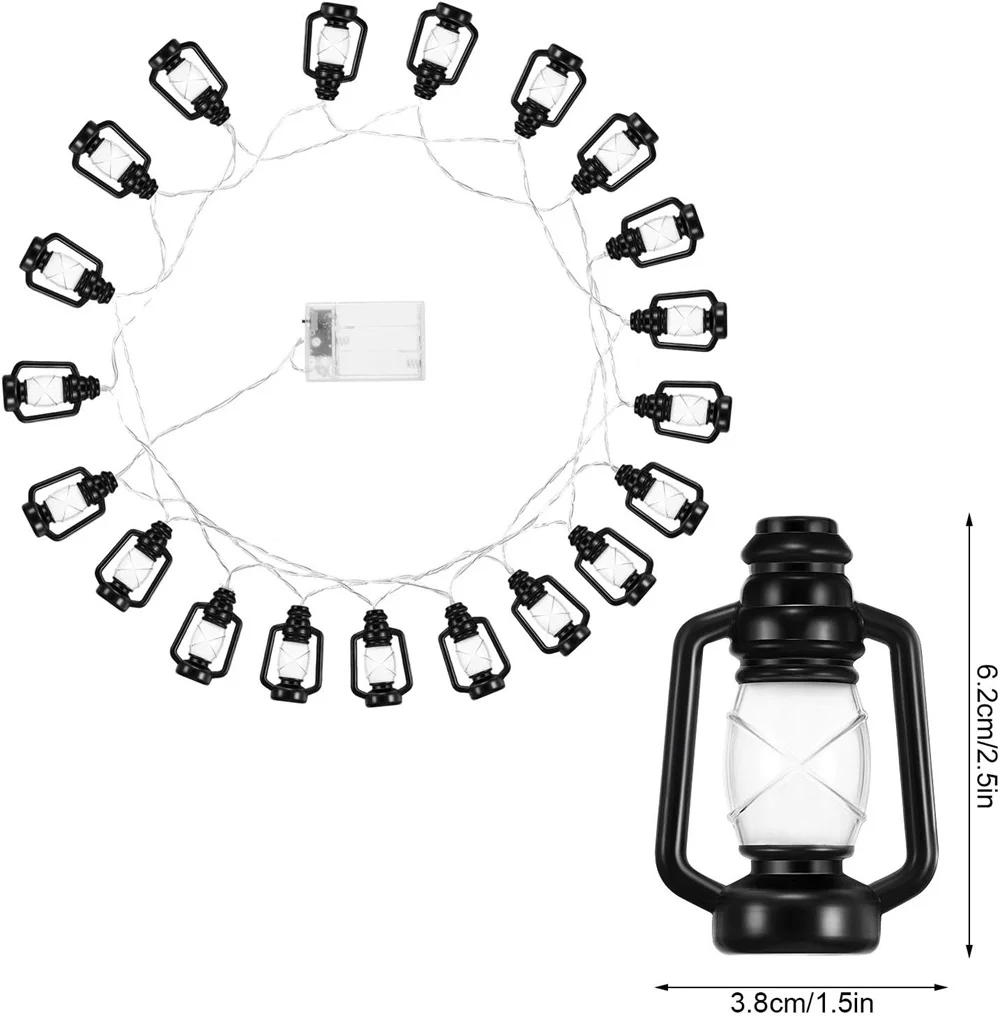 Laterne Lichterketten 80 LED Lichter Mini Vintage Weihnachten Halloween dekorative Kerosin Lichterketten Terrasse Gartenhaus 484