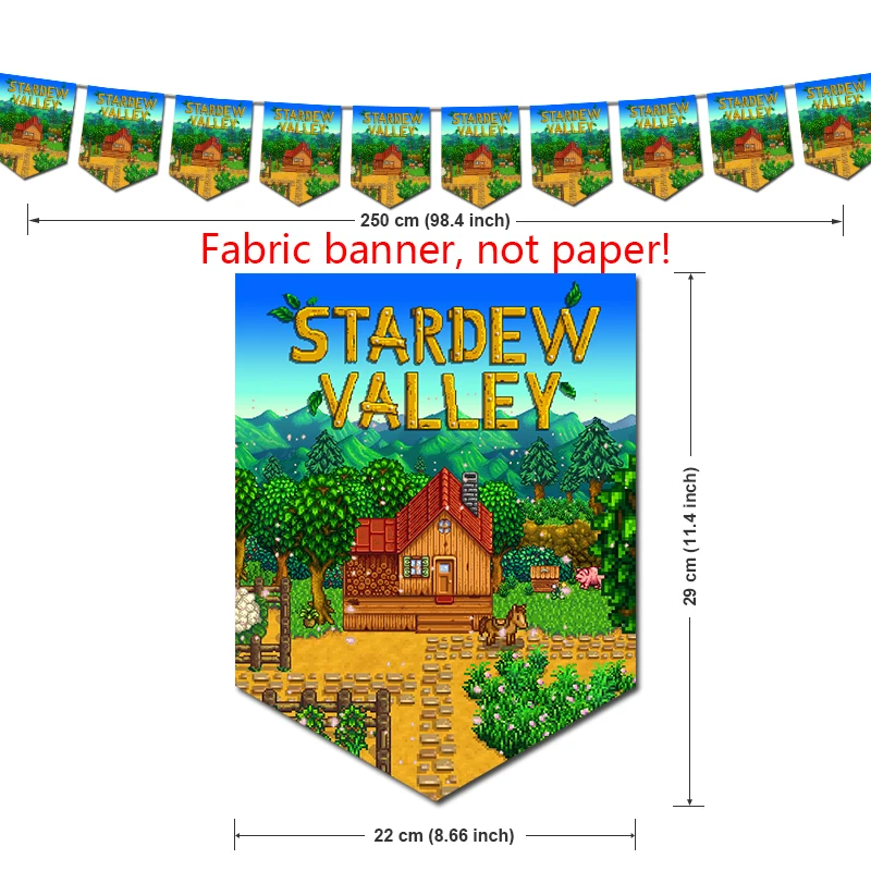 Stardew Valley Birthday Party Decorations Game Theme Supplys Banner Cups Plates Sebastian Emily