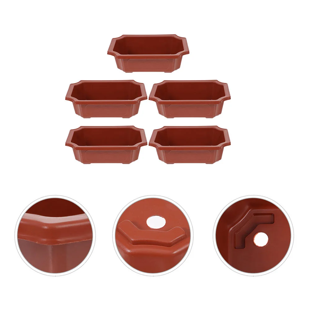 

10 Pcs Bonsai Pot Household Flowerpot Plant Container Gardening Windowsill Planter Holder Plastic