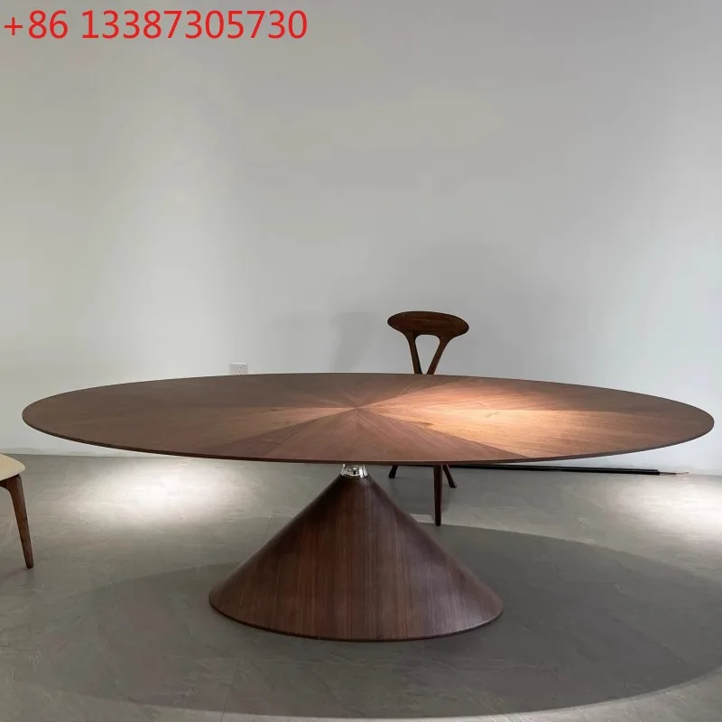 

UFO dining table black walnut Italian all solid wood villa desk