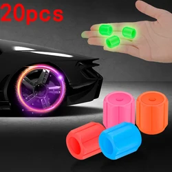 Luminous Tire Valve Caps Car Moto Bicycle Wheel Tyre Hub Night Glowing Caps Tire Valve Stem Cover Fluorescent Decor 4/8/20pcs