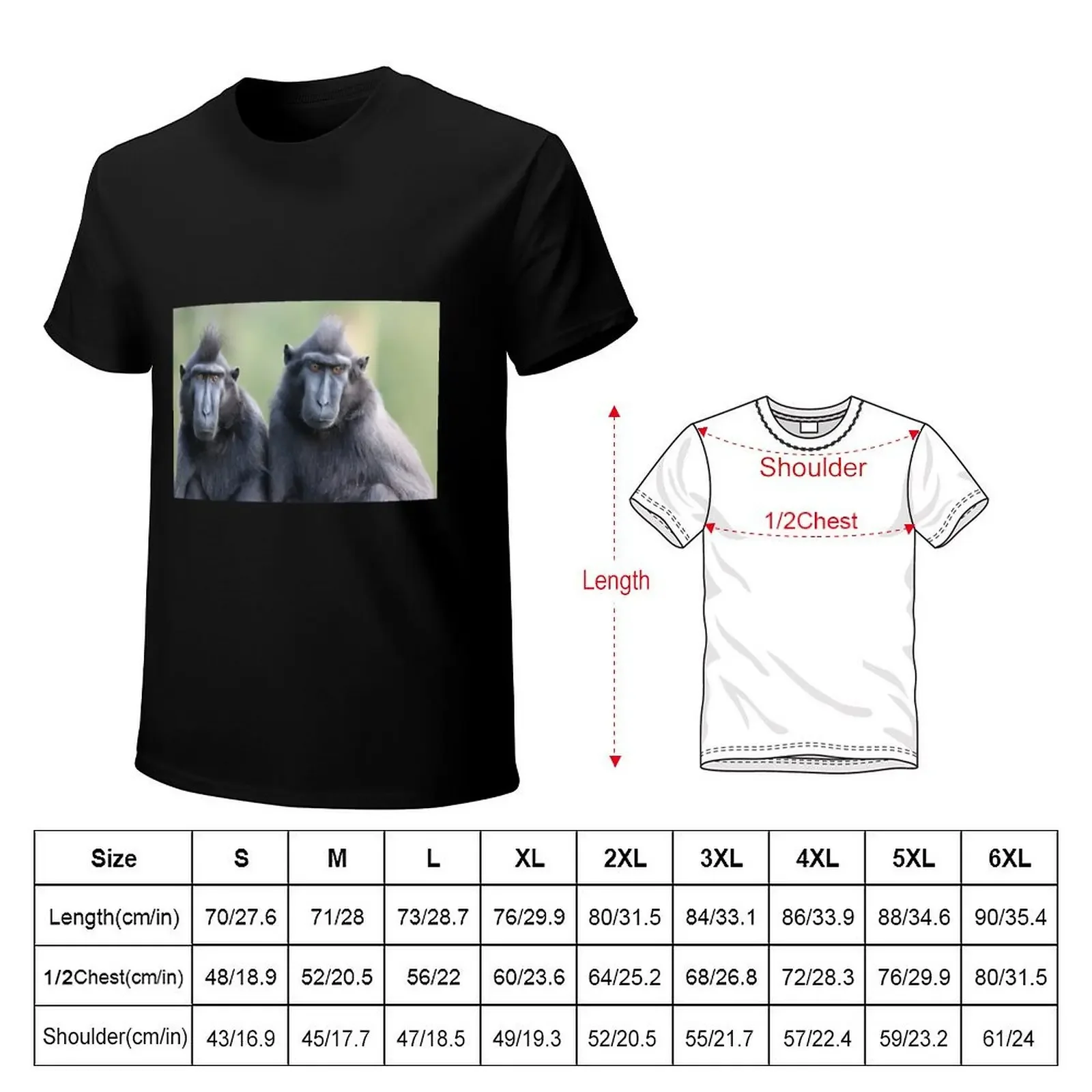 Sulawesi Crested Black Macaques T-Shirt cheap stuff anime stuff customs design your own summer top men t shirts