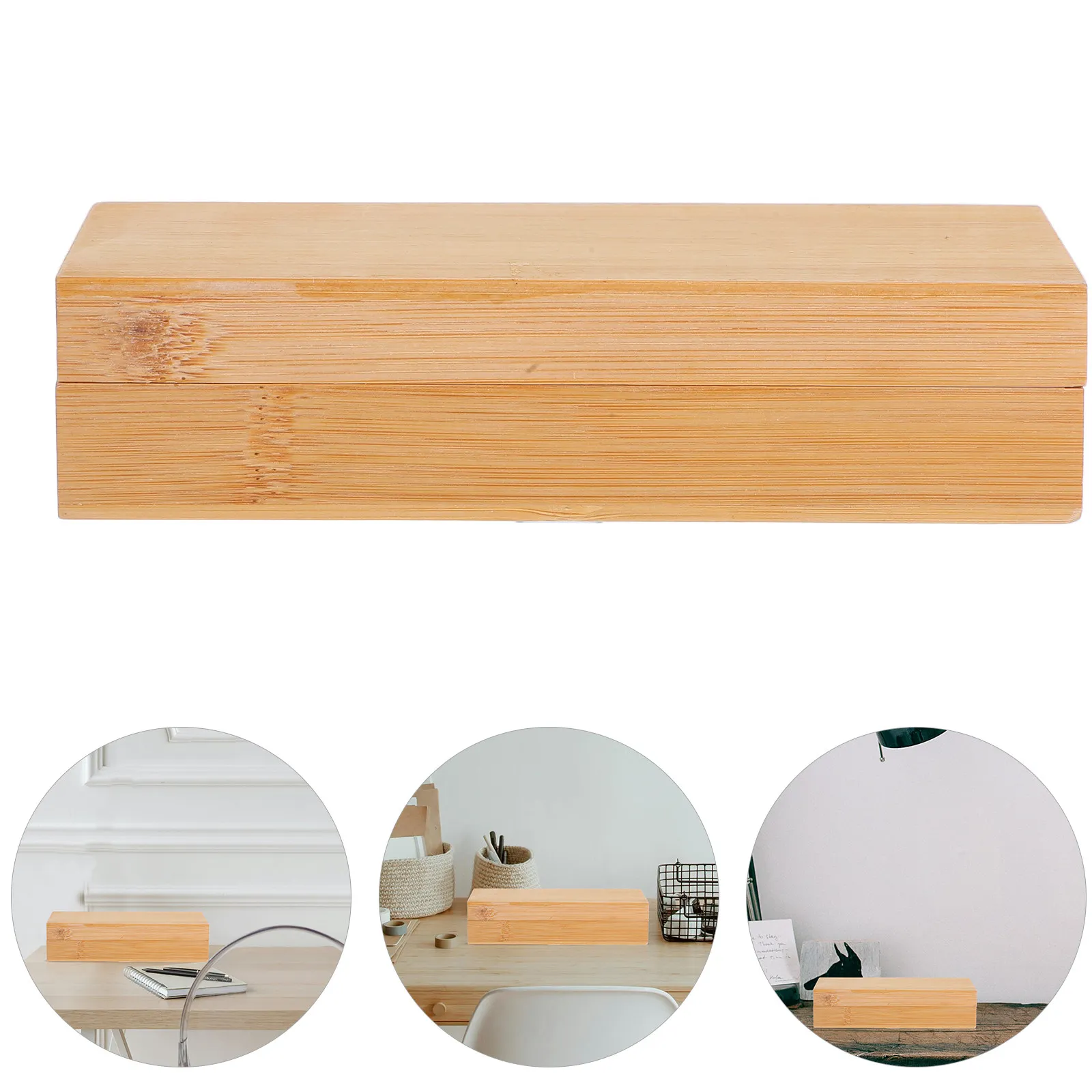 

1pcs Large Capacity Wooden Storage Box Unfinished Craft Container For Home Office School Organization Handmade Wood Case With