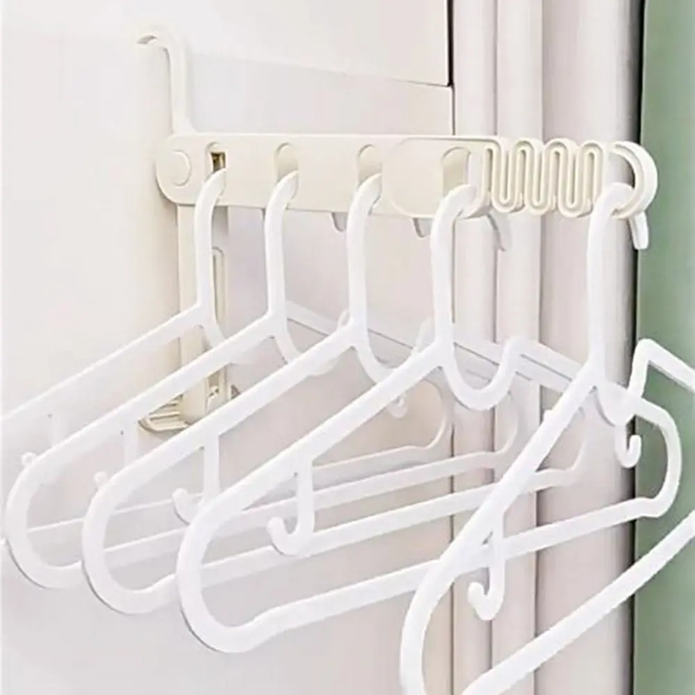 

Plastic 5-hole Clothes Drying Rack Heavy Duty Hanging Foldable Travel Hanger Save Space Wrinkle Clothes Drying Organizer