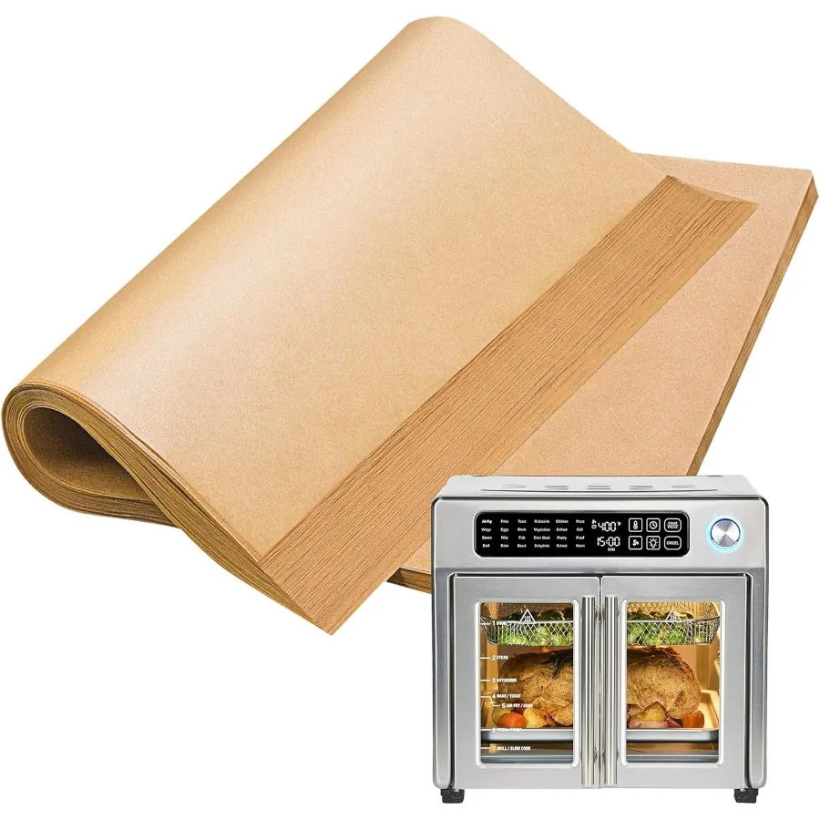 

Air Fryer Liners Disposable for Emeril Lagasse 26 QT Extra Large Air Fryer 100 PCS Uleached Parchment Paper Sheets Accessories
