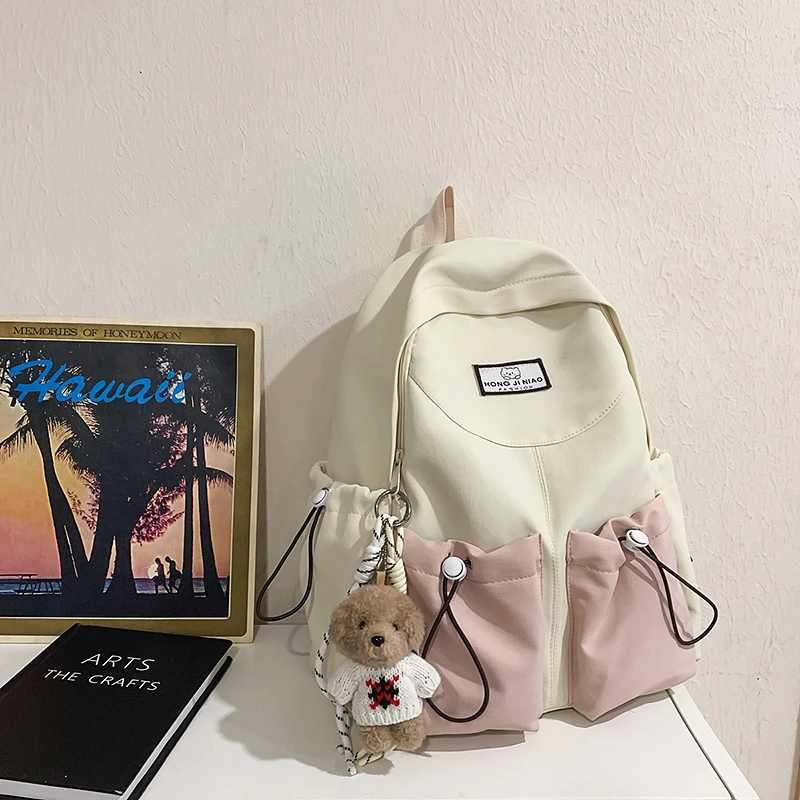 

Нейлоновый рюкзак большой емкости на молнии в стиле пэчворк, простые женские сумки в продаже, 2025 г., высококачественные дизайнерские модные рюкзаки для поездок на работу