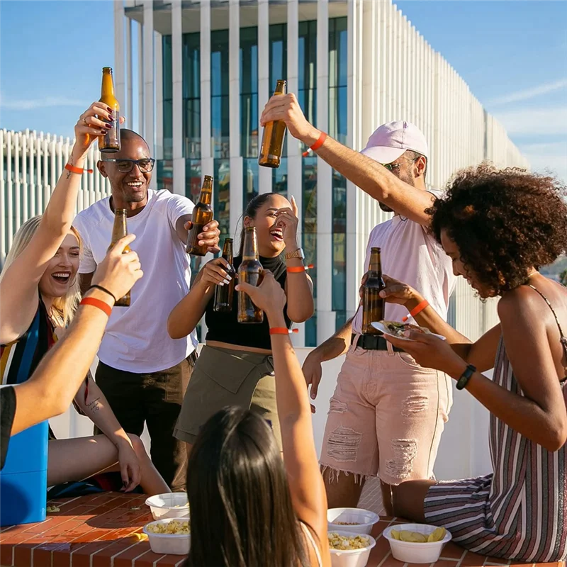 100 Pcs Cloth Event Wristbands For Events, For Lightweight Concert Wrist Strap (Orange)