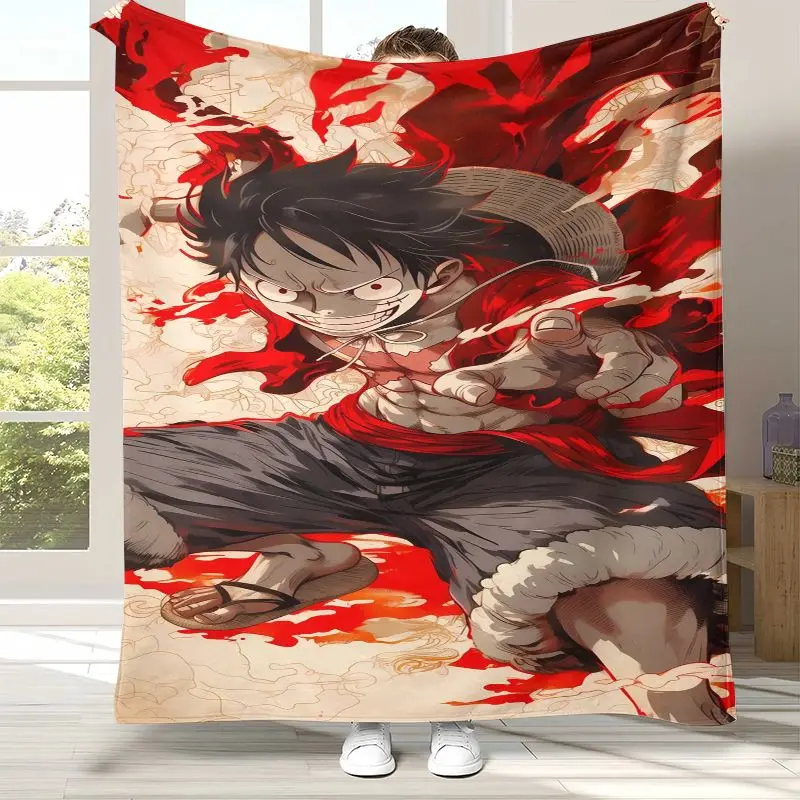 3D Anime Zoro One P-Piece Straw Hat Pirates Soft Flannel Throw Blanket,Cozy Warm Blanket for Bed,Sofa,Living Room,Picnic,Camping
