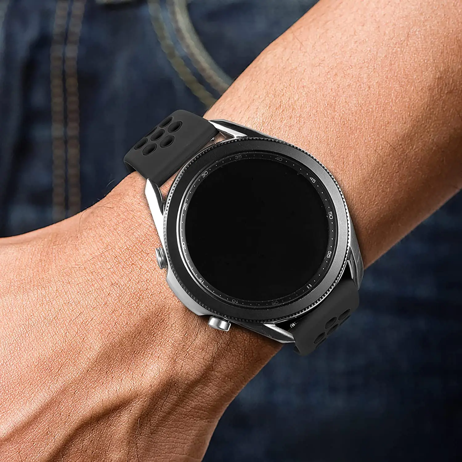 Цельный быстросъемный двухцветный силиконовый браслет с круглым отверстием, подходит для ремешков размером 20 мм/22 мм для Amazfit