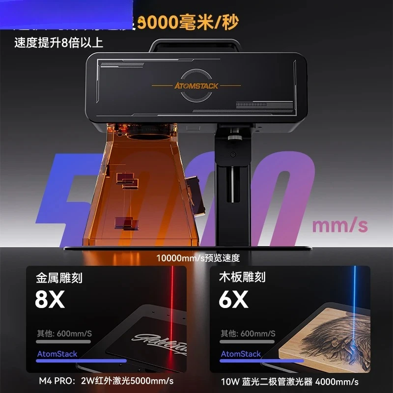 M4 PRO laser engraving machine automatic handheld metal marking lettering small leaf engraving cutting