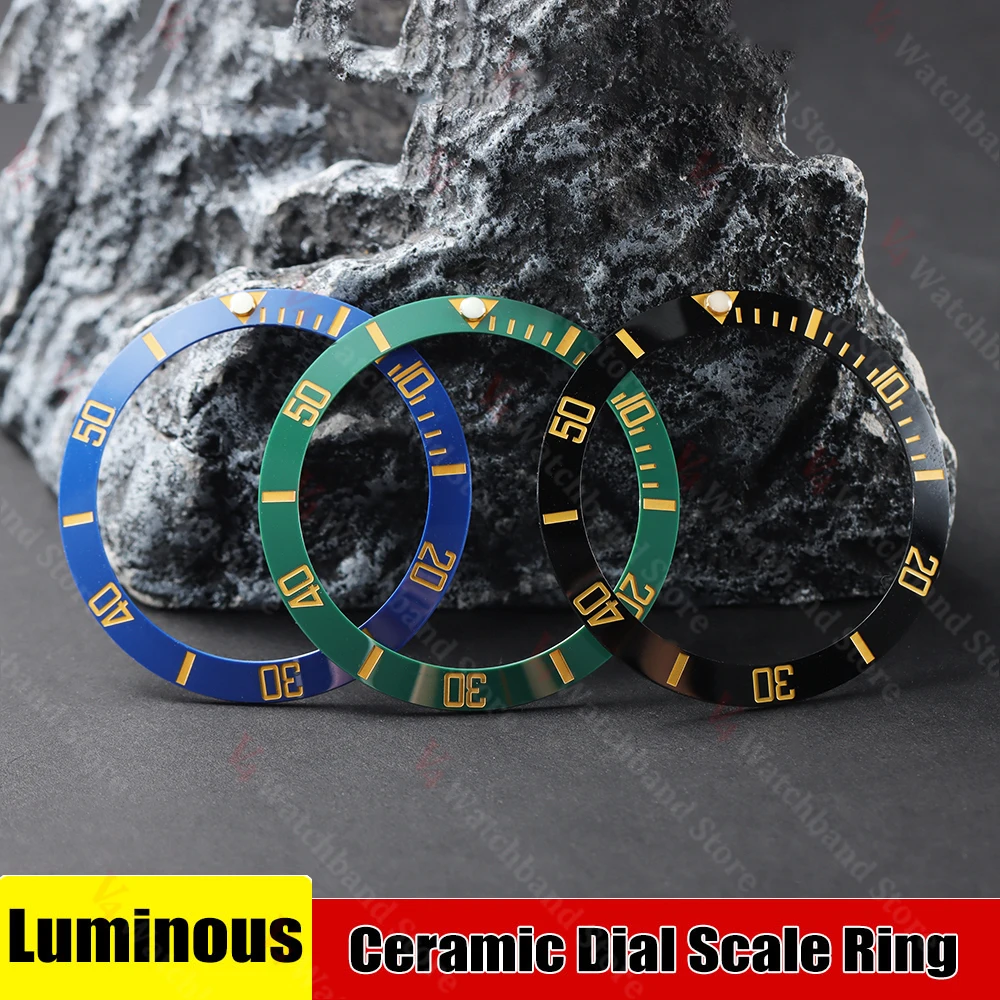 38*30.5mm Ceramic Alloy Watch Bezel Insert Ring Slope for NH35/36 GMT Diving 40mm Automatic Mechanical Case Watch Part Replace