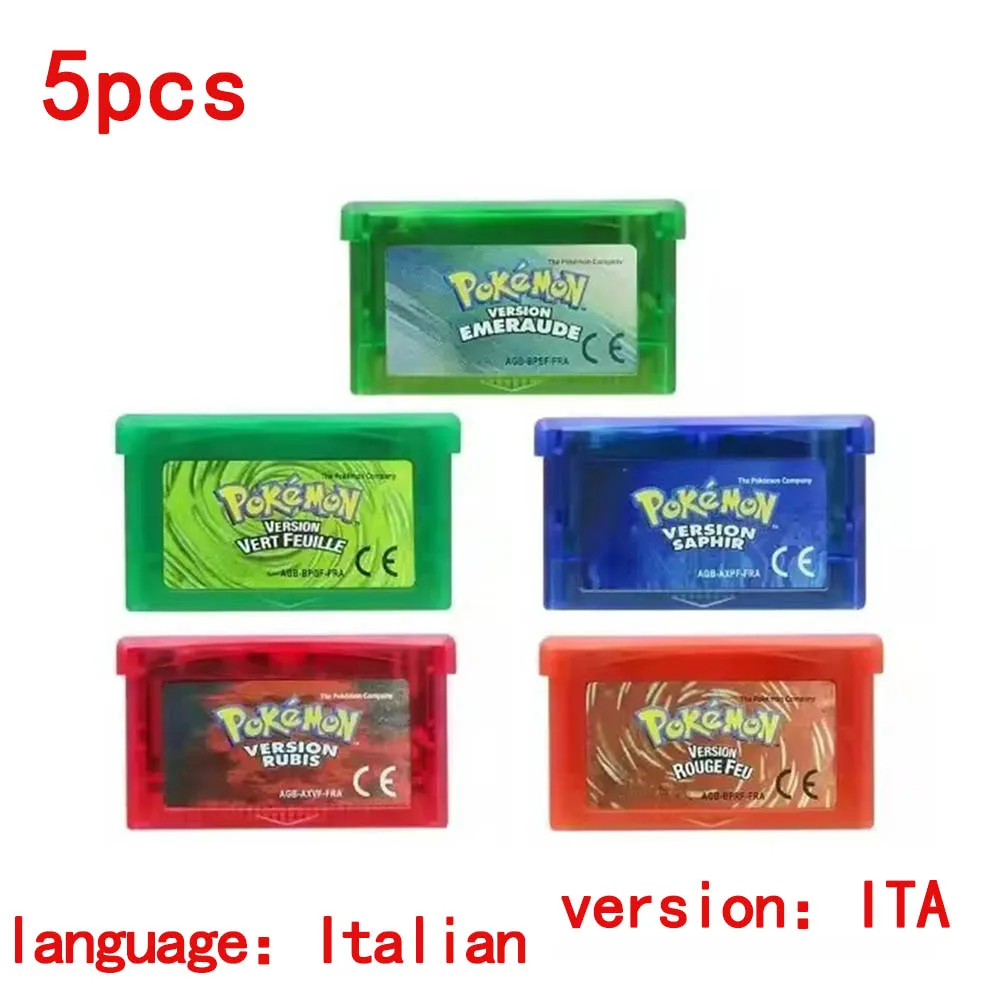 Heißer Pokémon FRA Version Französische Serie Emerald FireRed Leafgreen Ruby Sapphire GBA Spielkarte für 32-Bit-Videospielkassette – Detail 6
