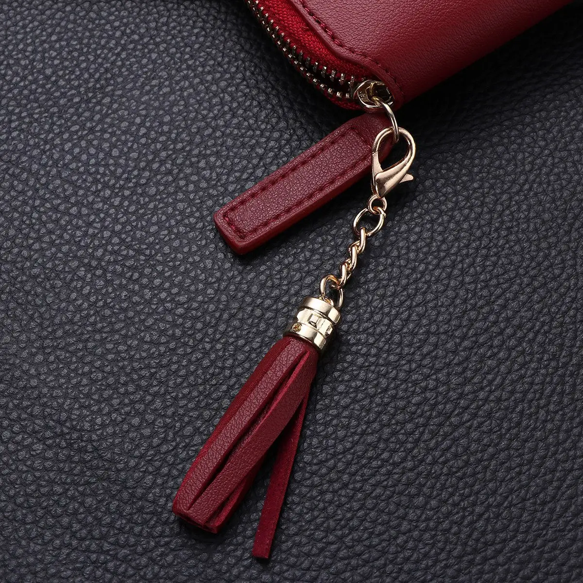 Wine Red Short Women Zipper Wallet Purse Lightweight Portable Fashion Clutch Perfect Gift Chic Fashion Women Purse