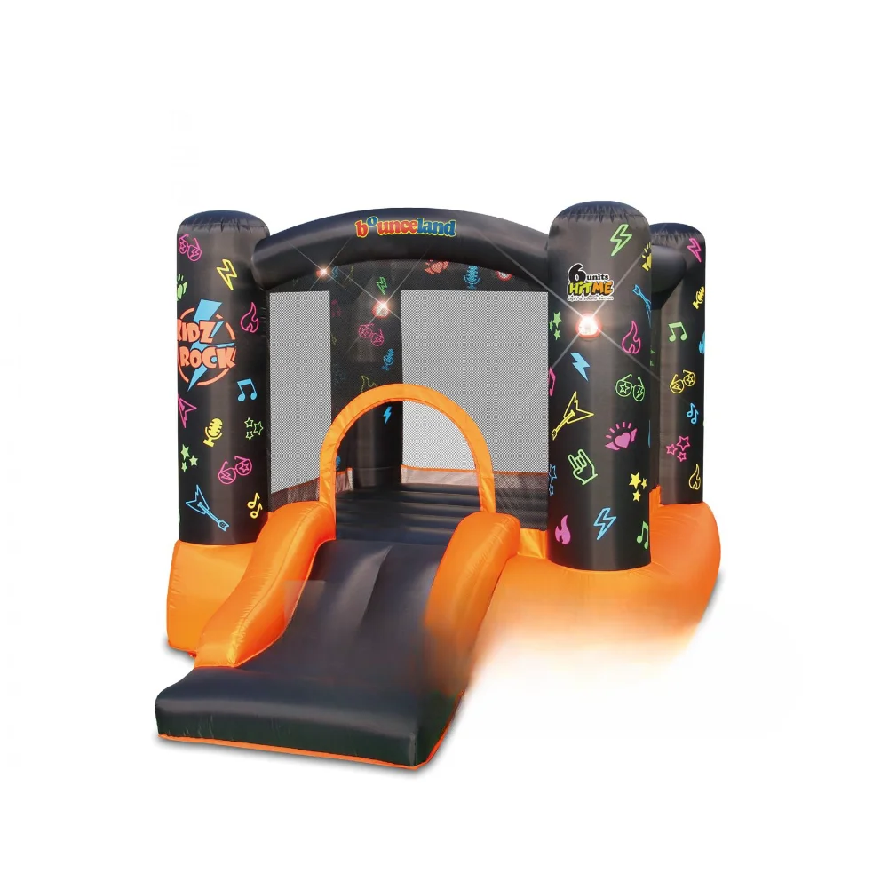 Children's playground inflatable castle Halloween black and orange with Lights and Sound interaction