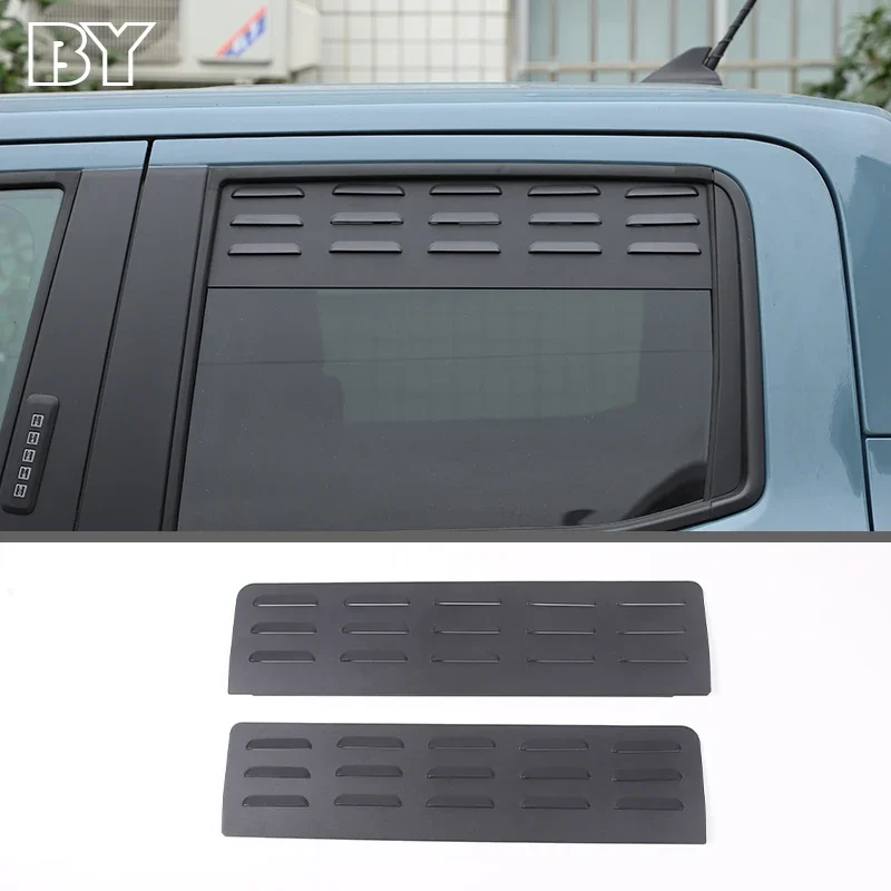 

For Ford Maverick 2022 Aluminum Black Car Rear Window Ventilation Shutters Cover Trim Car Accessories
