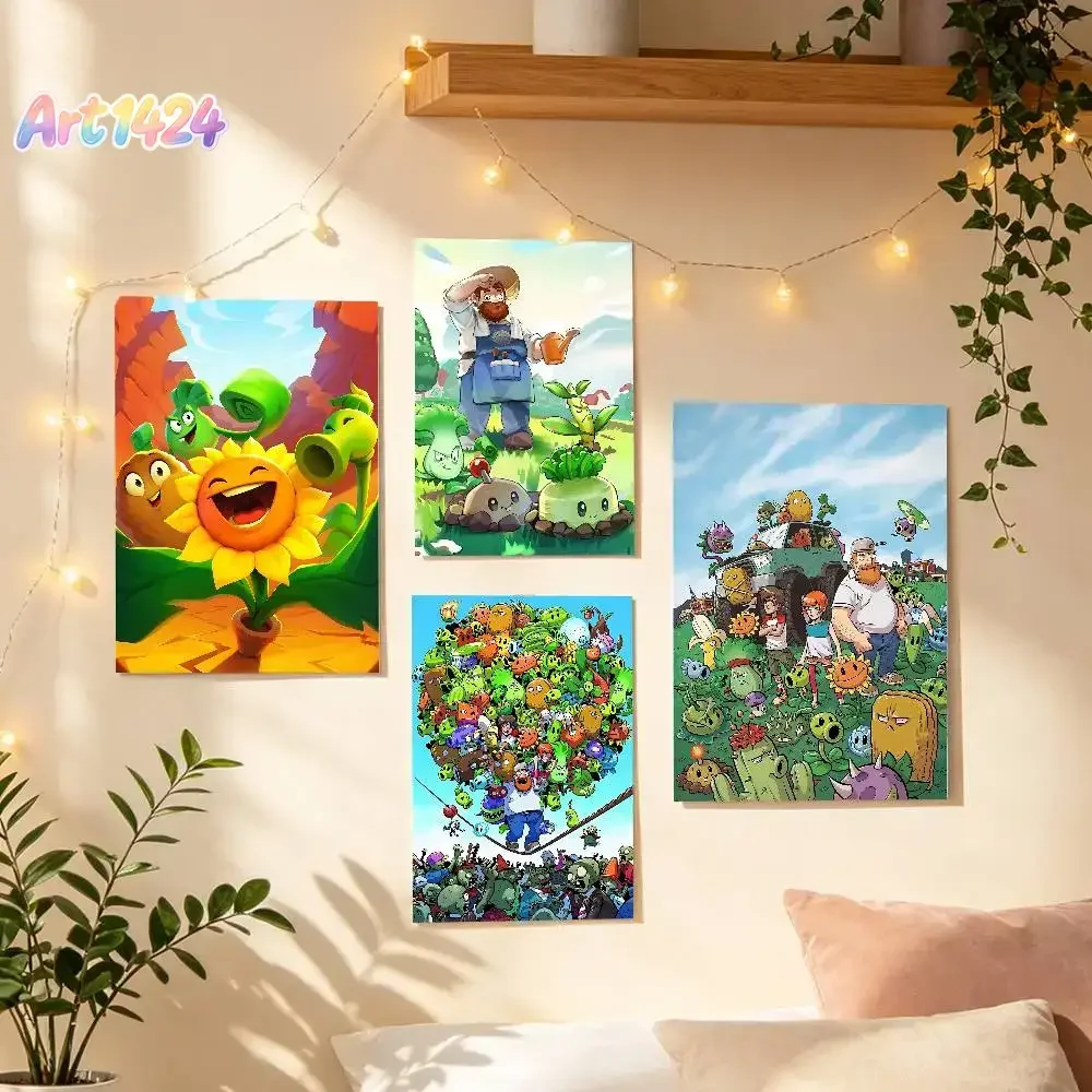 P-Plants Vs. Z-Zombies Poster Bild Leinwand Gemälde Wandkunst Heimdekoration Druck für Wohnzimmerdekoration