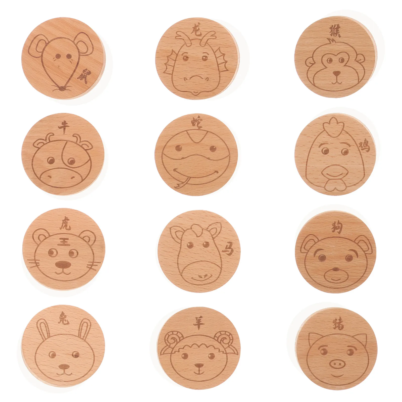 

Набор из 12 деревянных ручек-кнопок в форме головы животного, мультяшные ручки для ящиков, шкафов, комодов, дверей комнат