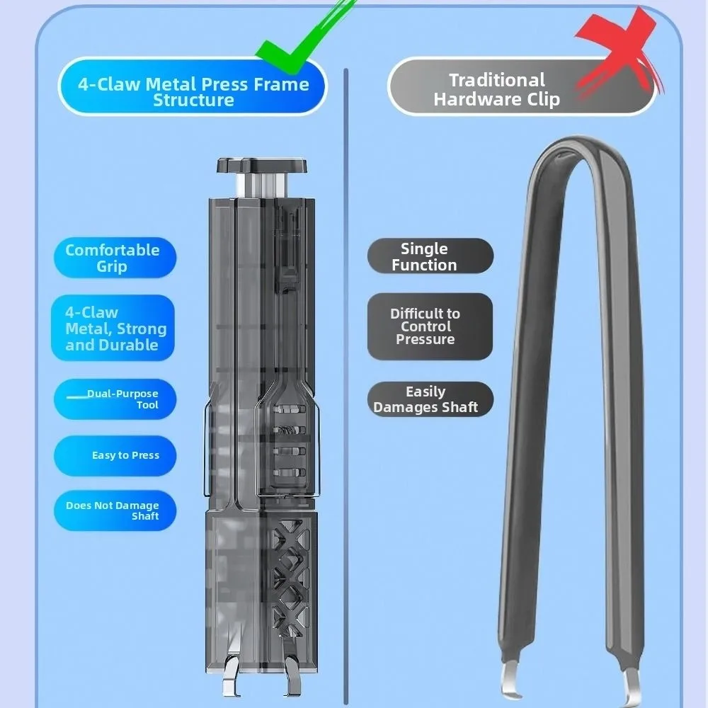 

2 in 1 Keys Caps Puller Multifunction Four-Jaw Design Keycaps Remover Tool Portable DIY Keyboard Switch Puller Universal