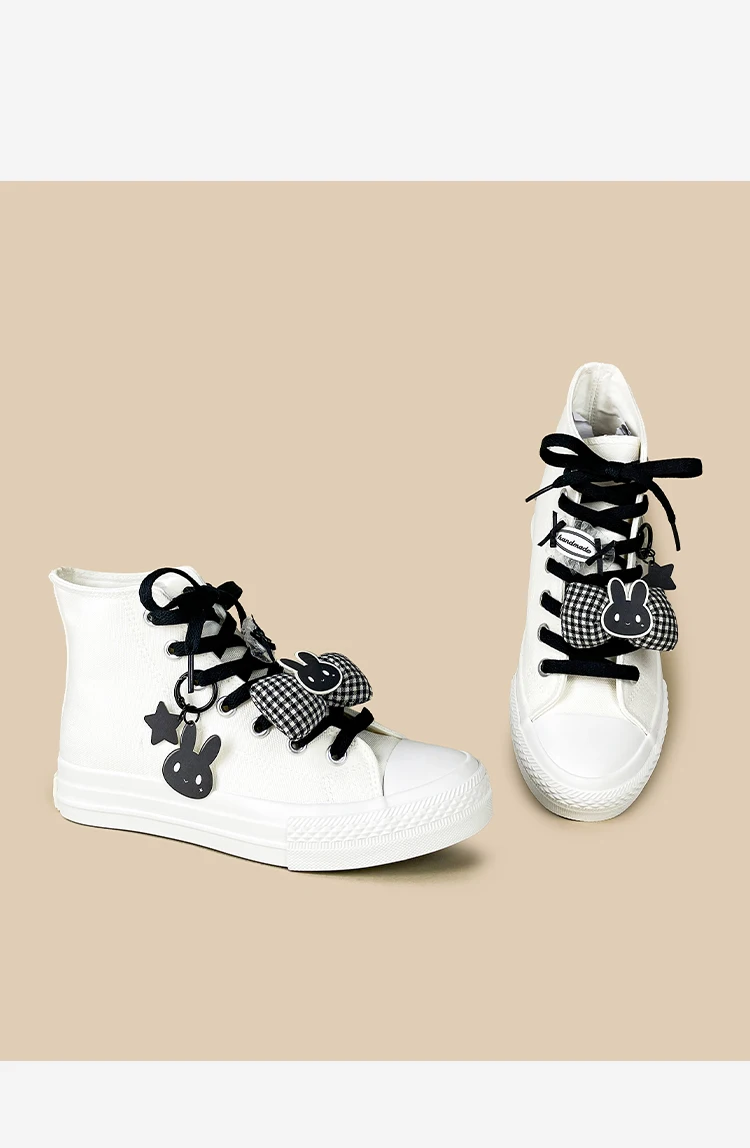 Amy and Michael Sweet Lolita Flache High-Top-Canvas-Sneaker für Damen, Niedliche Schleife, Schnürschuhe, Freizeitschuhe für Mädchen, Alltagsschuhe – Detail 10