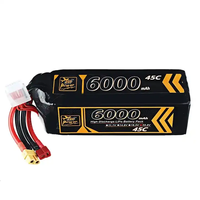 ZOP Power 2S 3S 4S 5S 6S 6000mAh 30c 45C RC Lipo Battery XT60 T Deans Plug Traxxas Connector Lipo Rc Batteries