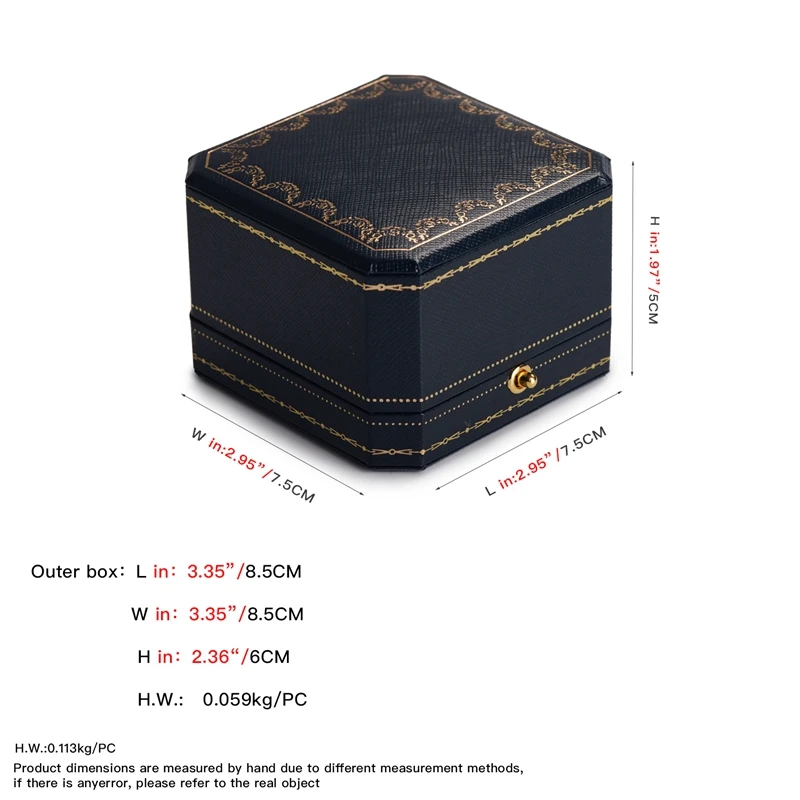 Oirlv Jewelry Ring Box Wedding Couple Ring Box Vintage Jewelry Box Royal Blue Gift Boxes Royal Blue Rings Jewelery Jewellery Box