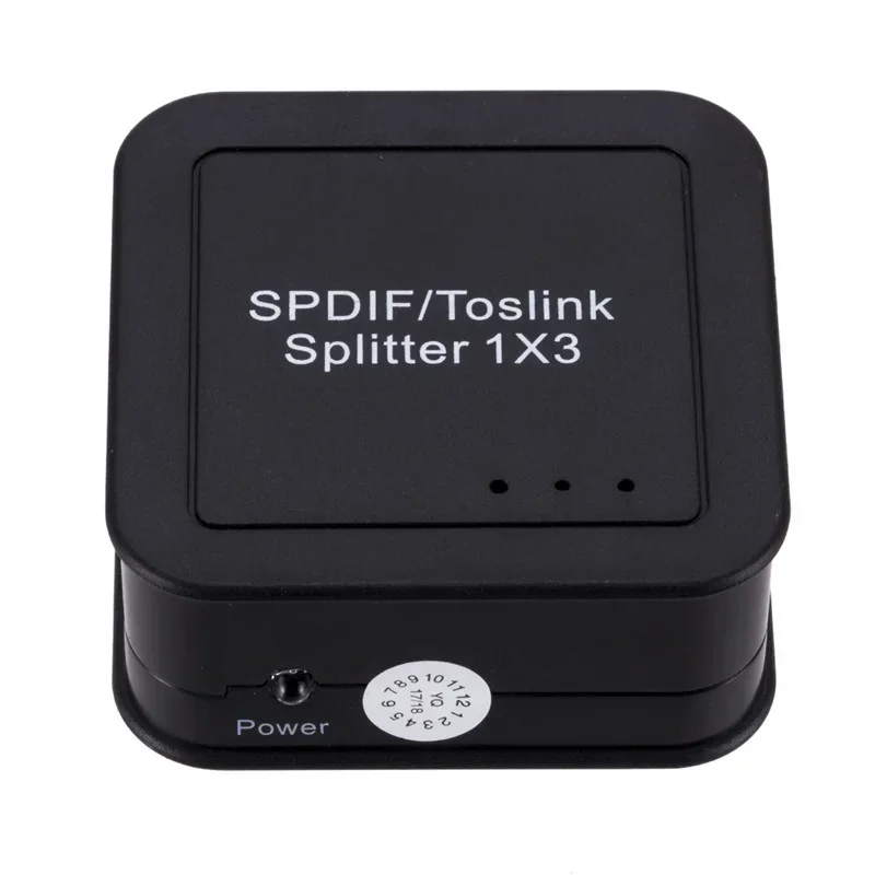 3-way Digital Optical Audio Splitter Adapter SPDIF Optical Cable Splitter Hub