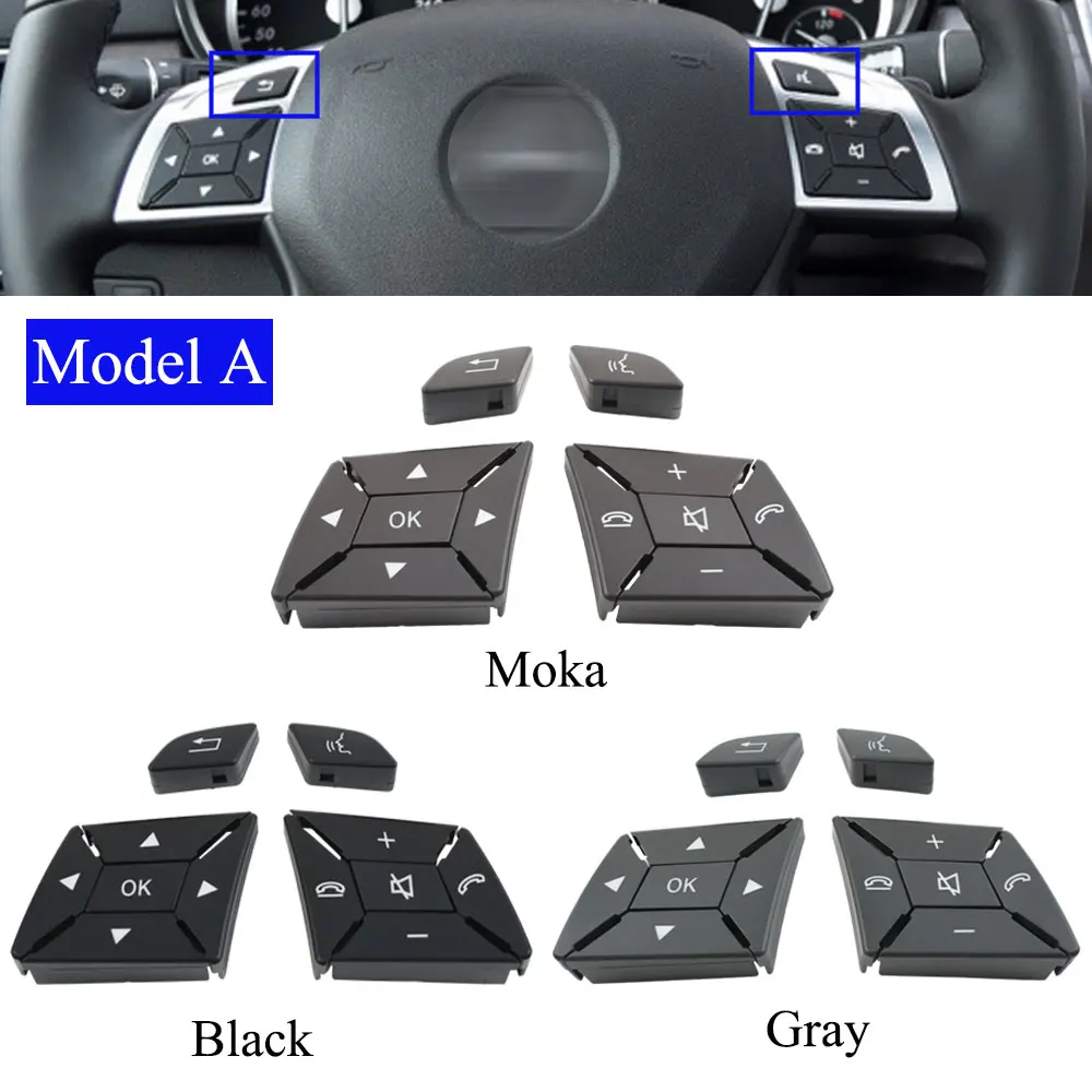 W166 W463 Interior Black Steering Wheel Button Cover Control Switch Trim For Mercedes Benz ML GL G Class GL550 GL350 ML350