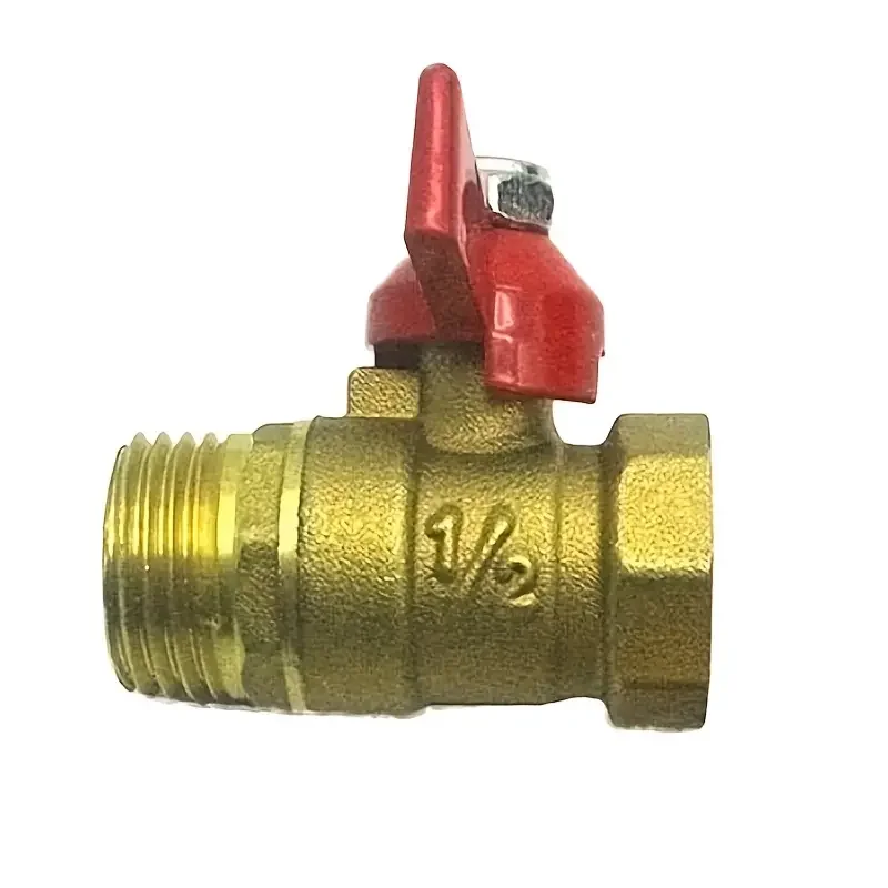 صمام فراشة نحاسي مع اتصال ملولب DN15 مبادل حراري للمياه بزاوية قائمة للمطبخ والحمام صمام كروي 4 اتجاهات