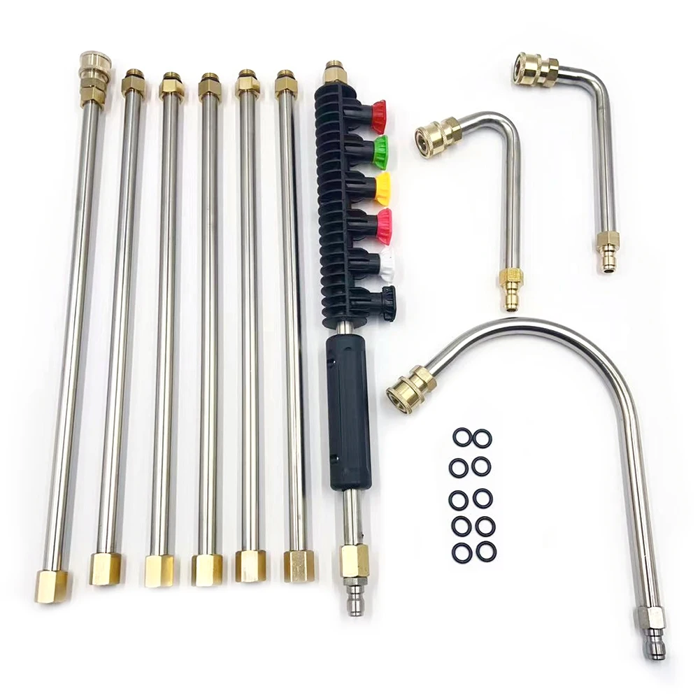 10Pcs High Pressure Washer Wand Set Pressure Washer Lance Extension High Pressure Water Gun Extension 4000PSI 1/4 Quick Connect