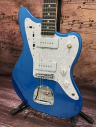 Factory coutom electric guitar Jazz master metal blue color Girls Band Cry 6 Strings