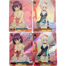 Anime WS Collection Card, Monsters Net, Kawaii Girl Bronzing Signature Card, Refractive Colorful Rainbow Flash, 63*88mm