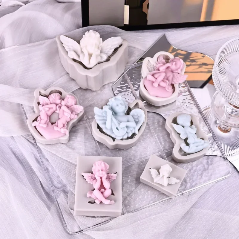 3D Angel Prayer Silicone Mold Epoxy DIY Soft Pottery Clay Plaster Tool Chocolate Mould Kitchen Cake Baking Decoration