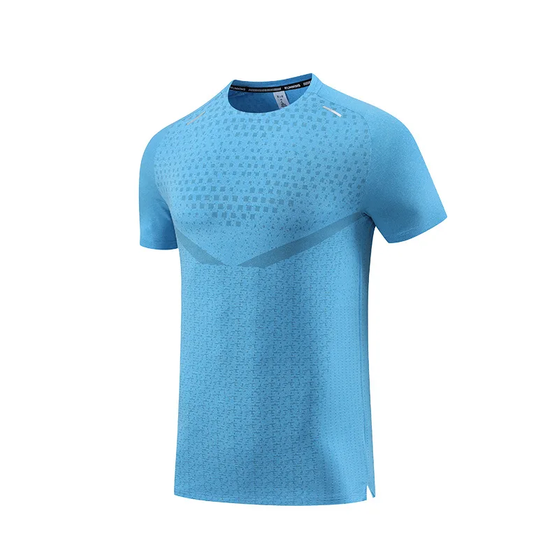 Ice Silk Sports T-shirt Men's Quick-drying Summer Thin Running Short-sleeved Sports Basketball Top Training Clothes