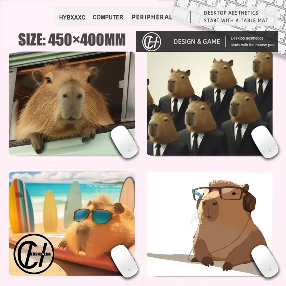 

1pc Cute Cartoon Capybara Mouse Pad XS Non-Slip Rubber Office Desk Decoration Mousepad Anime Desk Pad Room Carpet Keyboard Pad