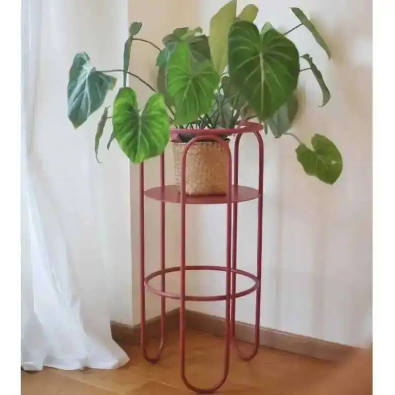 Modern Flower Stand Minimalist Greenery Iron Pot Holder Movable Balcony Planter Rustproof Living Room Flower Rack