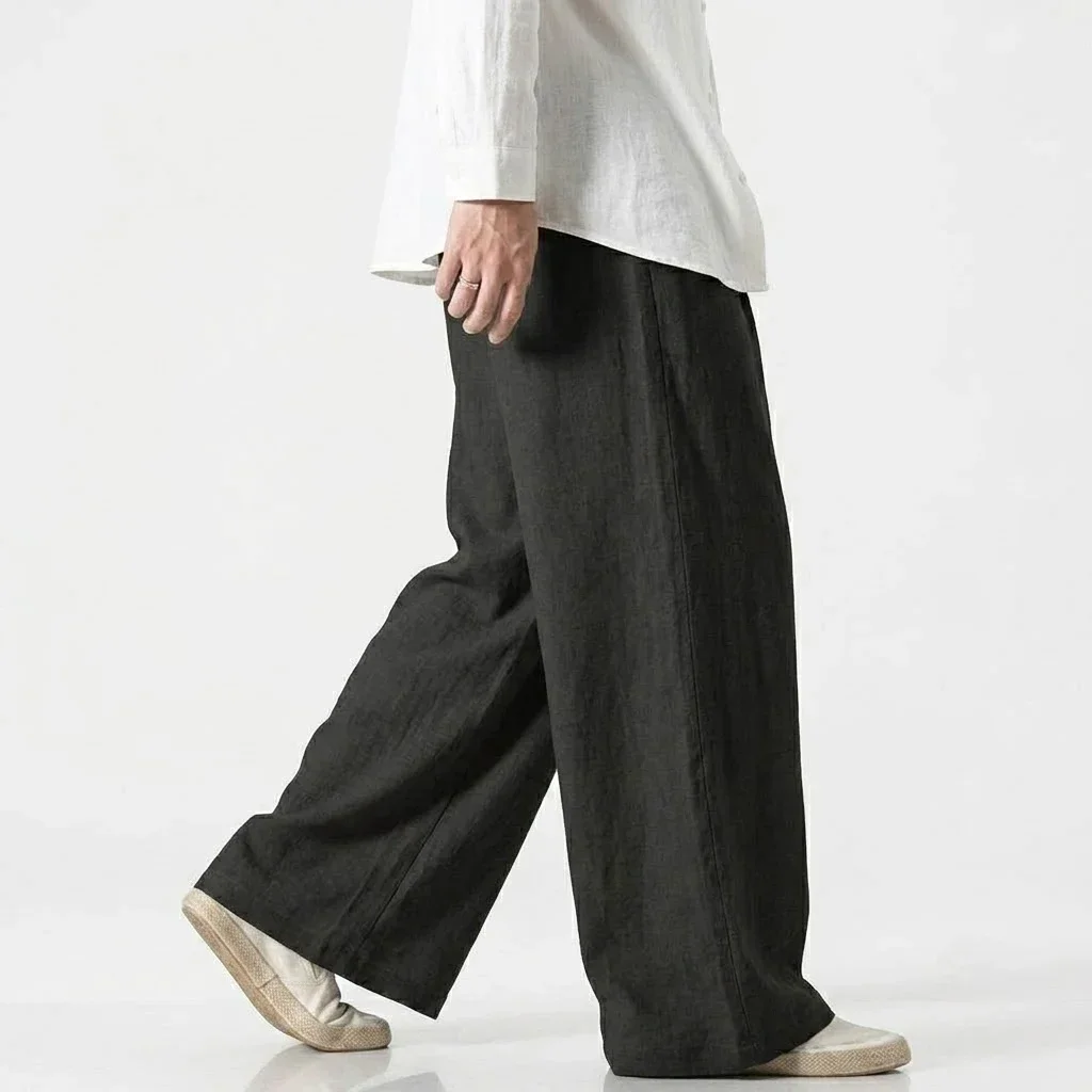 Mens New Solid Color Loose Straight Fit Casual Pants Baggy Jogger Sweatpants Autumn Streetwear Hiking Trousers for Men Pants