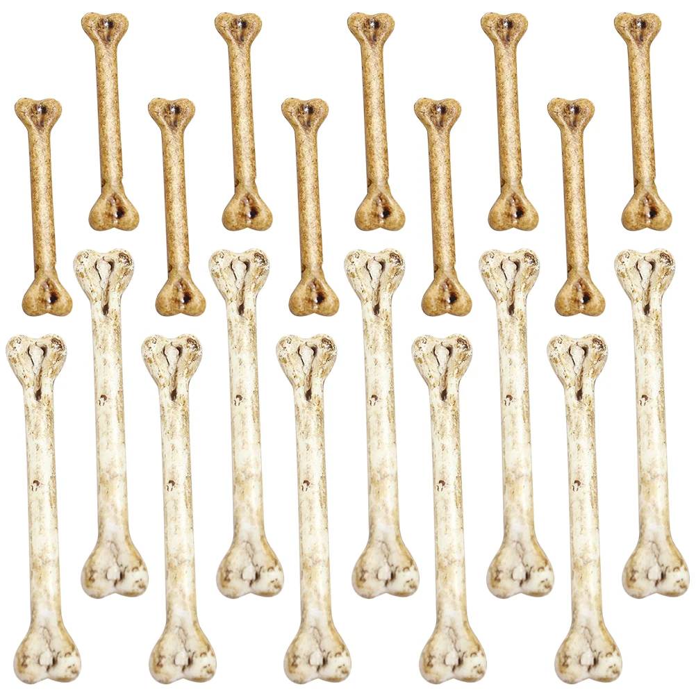 

20 Pcs Bone Decor Fake Halloween Charm Decorations Outdoor Small Decorative Human Plastic Bones Model